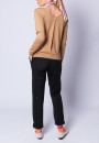 Pull en laine et soie fente dans le dos - Euphrosine 6395 CAMEL - 46 marron clair