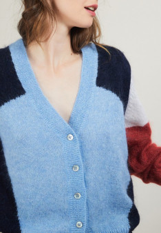 Cardigan col V en mohair - Flora