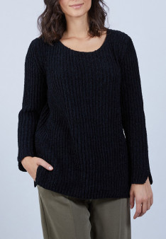 Pull avec fentes en soie et laine velours - Bonno