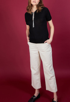 Pull col polo soie naturelle - Alya