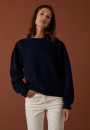 Raglan sleeve sweater in cocoon wool and cable knit - Carlotta