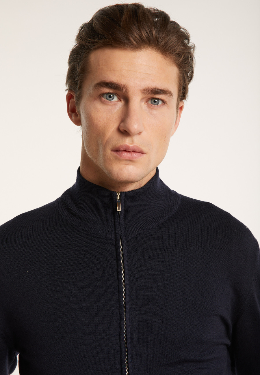 Colete com zíper em lã Merino - Estian