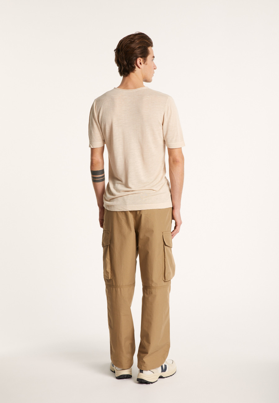 Camiseta gola redonda em linho flamejado - Renaud