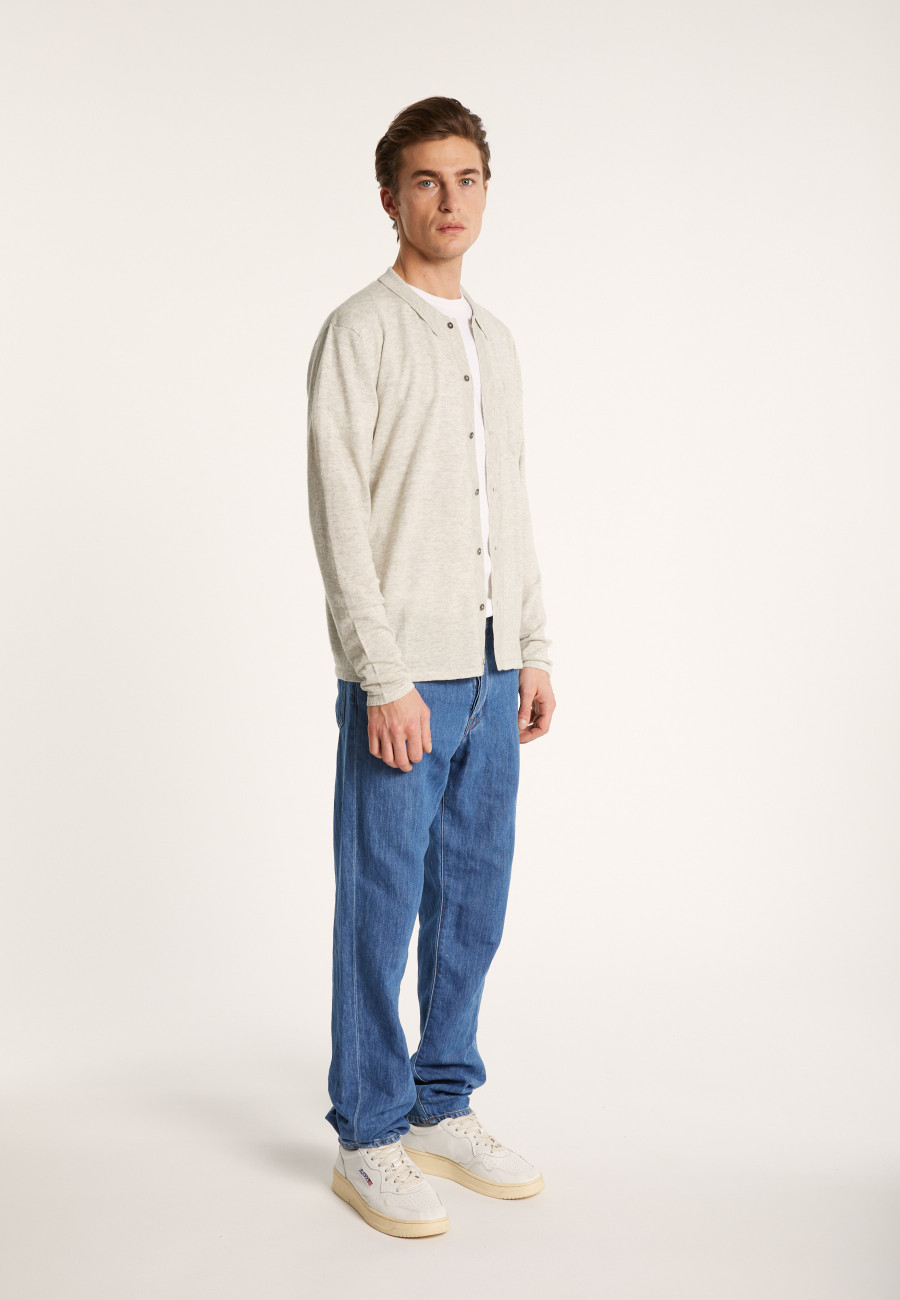 Camisa de linho e cashmere de manga comprida - Bazar