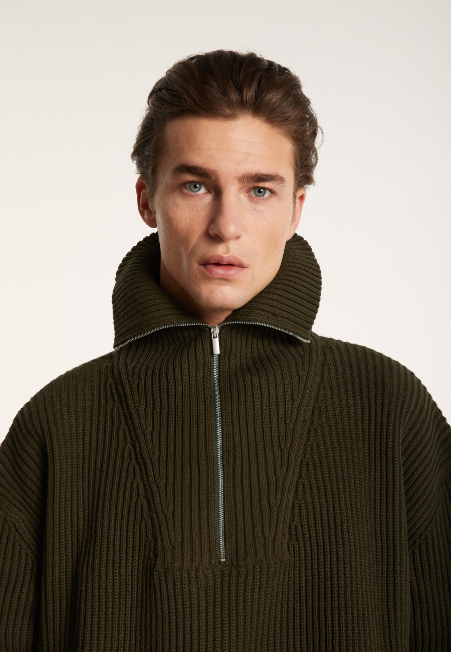 Large cotton trucker neck sweater - Bill