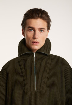 Large organic cotton trucker neck sweater - Bill