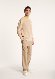 Two-tone sweater in large organic cotton - Pacome