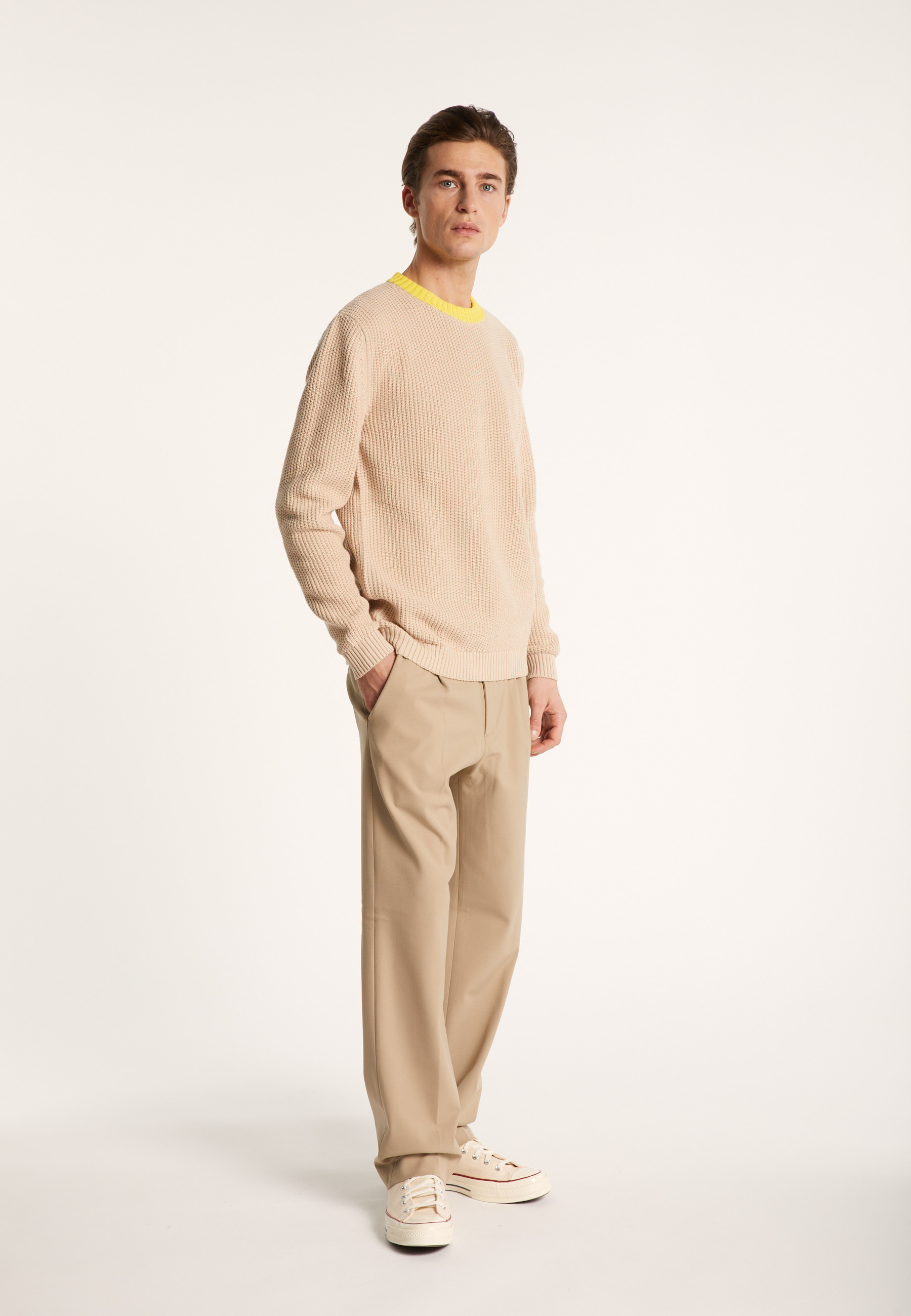 Two-tone sweater in large organic cotton - Pacome
