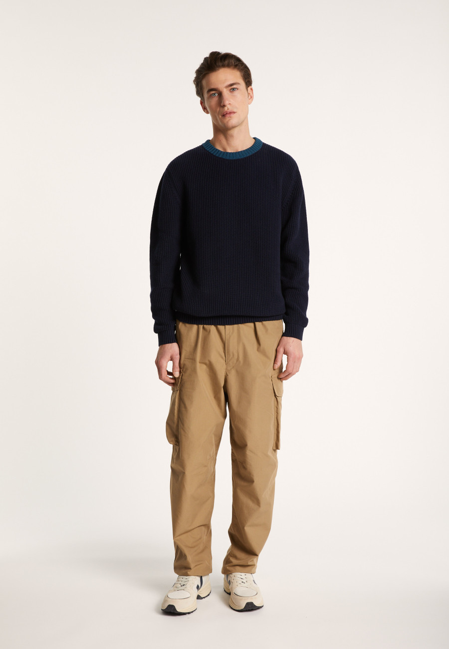 Two-tone sweater in large cotton - Pacome