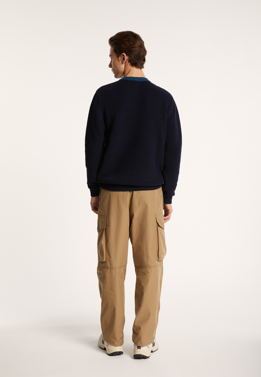 Two-tone sweater in large cotton - Pacome