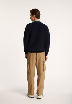 Two-tone sweater in large organic cotton - Pacome