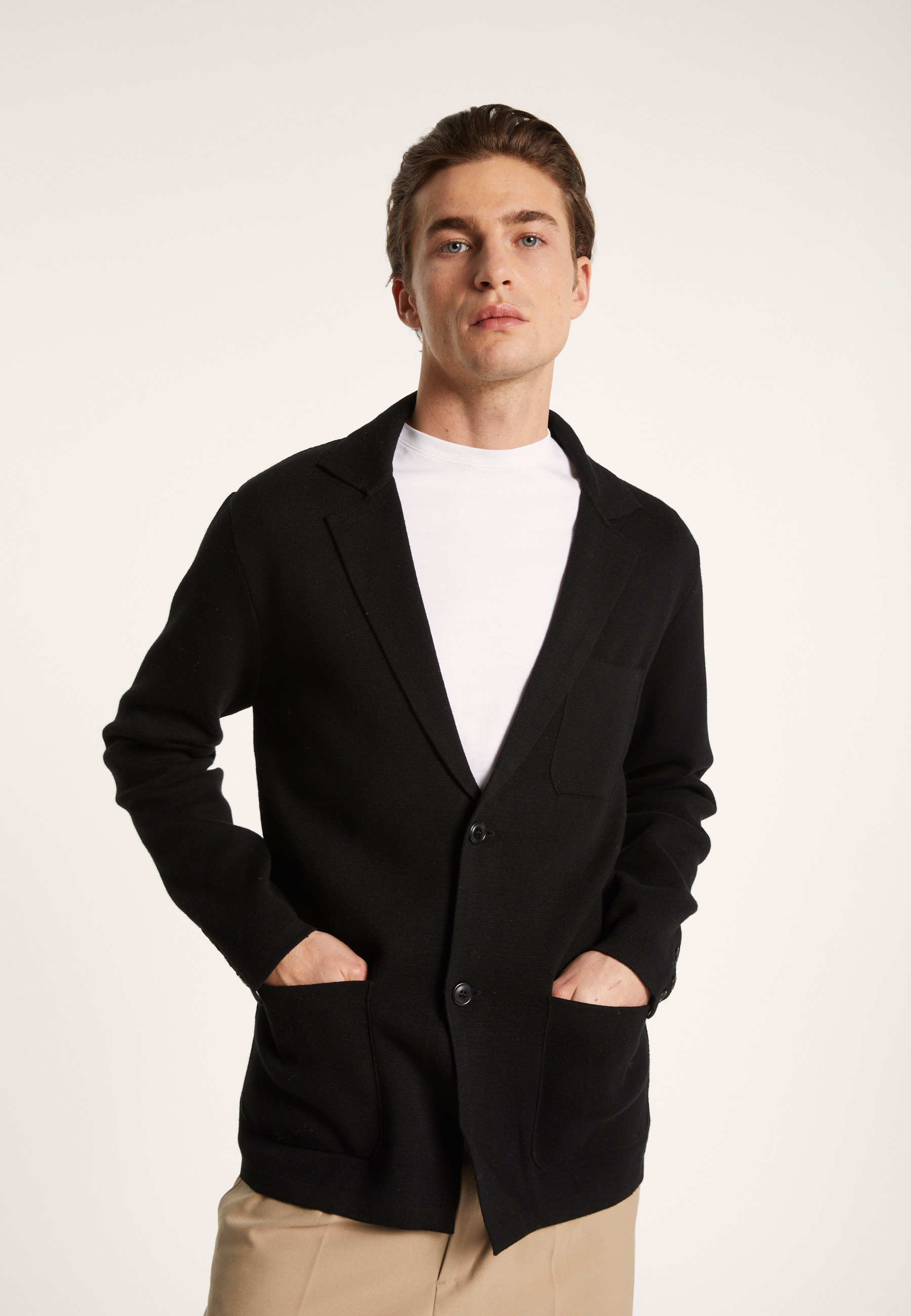 Blazer à poches en coton - Bacari 7212 fusain - 83 Kaki