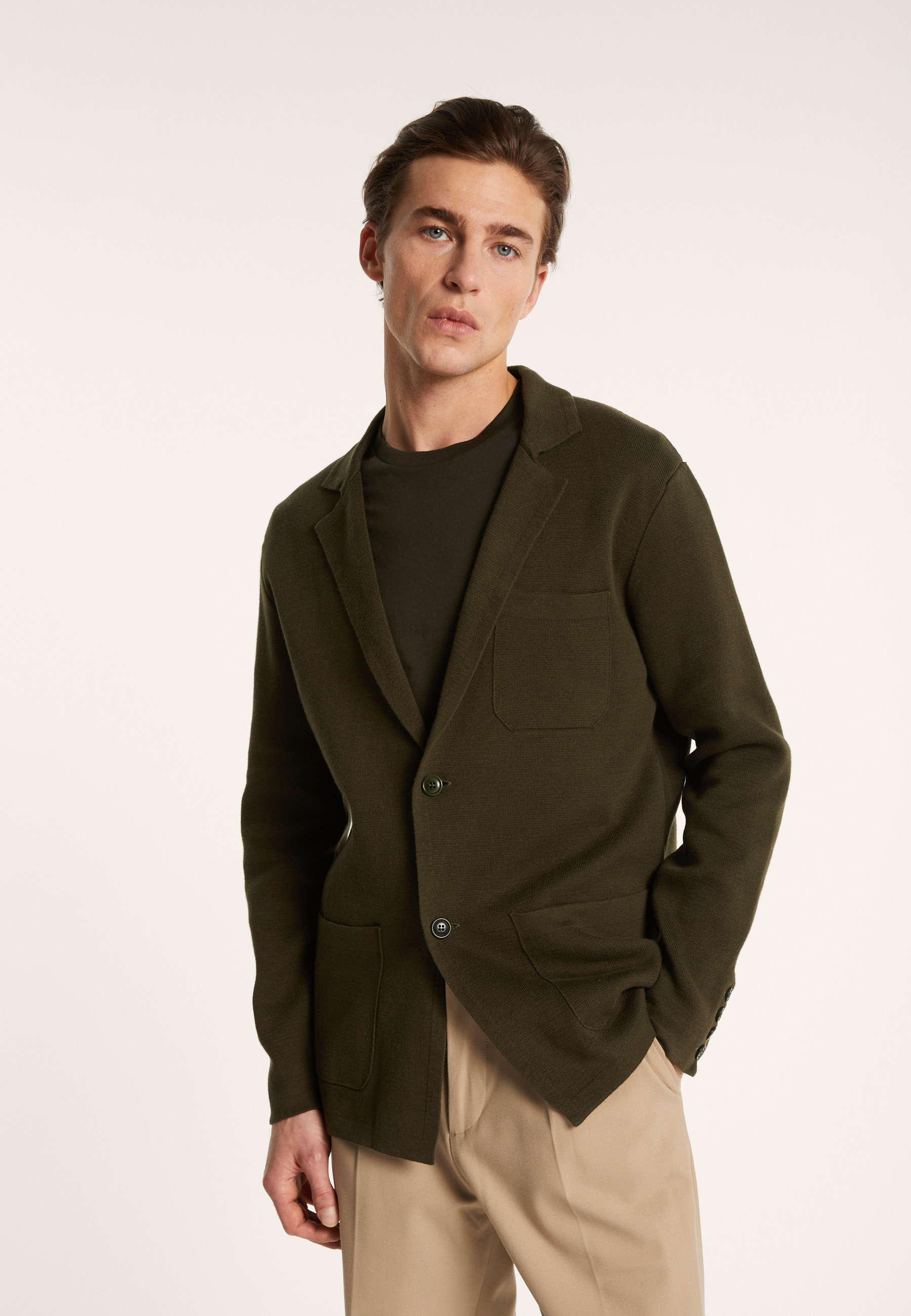 Blazer à poches en coton - Bacari 7212 fusain - 83 Kaki