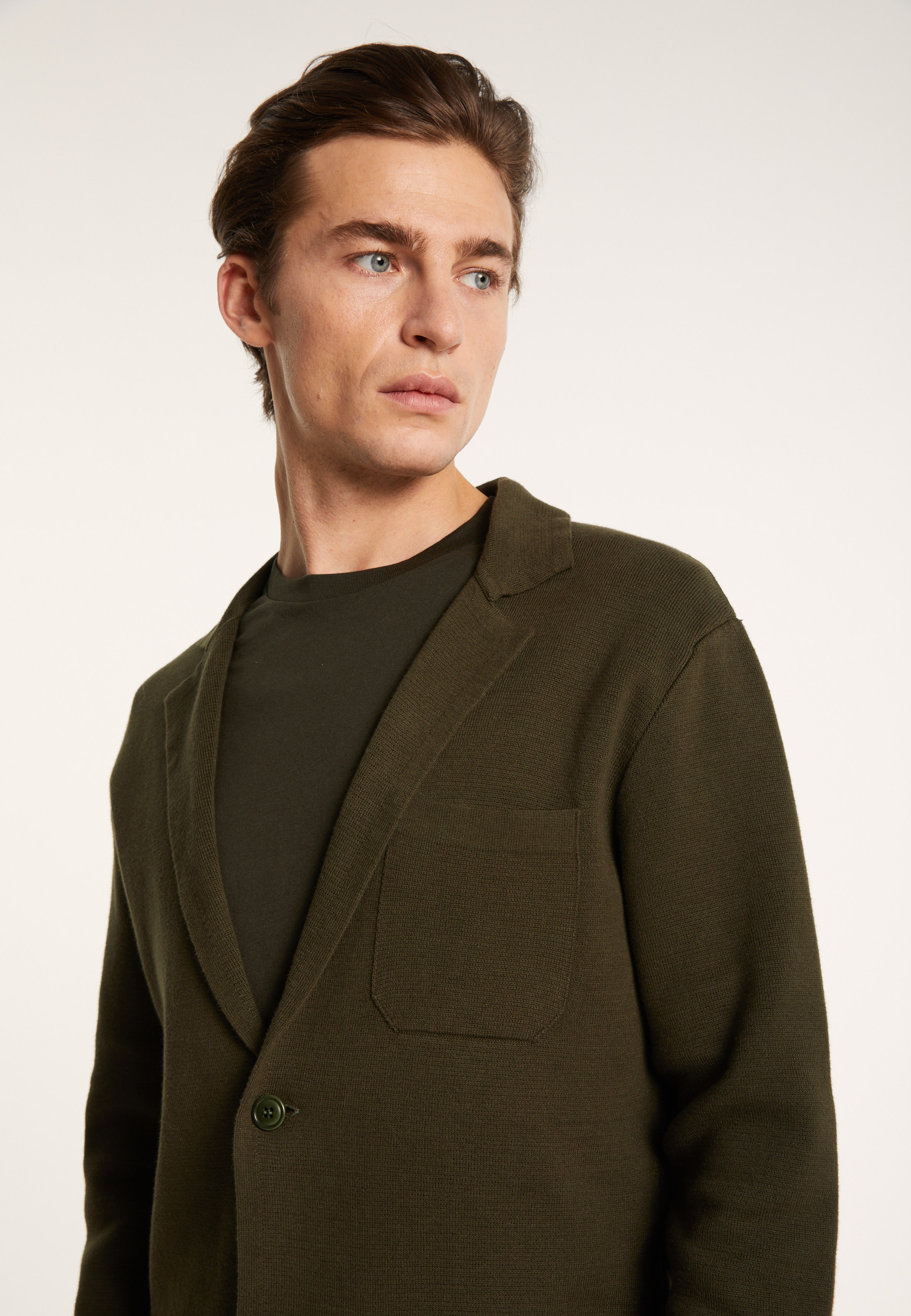 Blazer à poches en coton - Bacari 7212 fusain - 83 Kaki