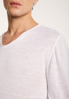 Slub linen T-shirt with Tunisian collar - Blayne