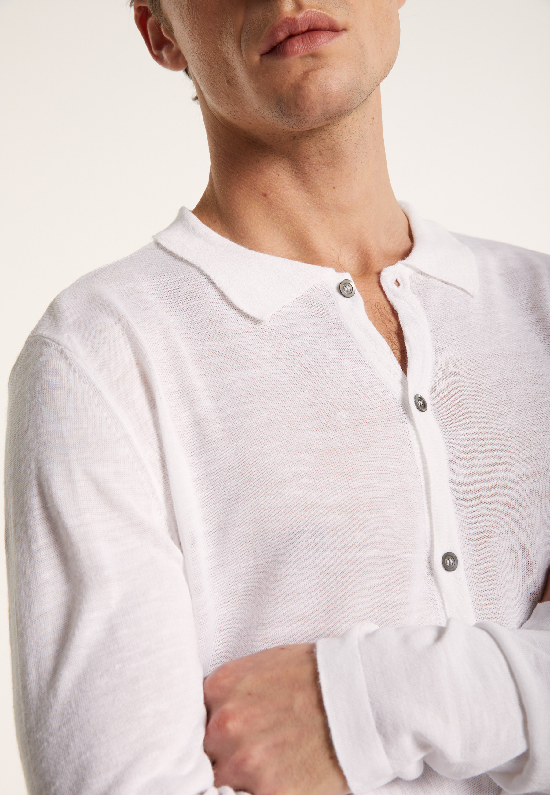 Slub linen button-down shirt - Blason