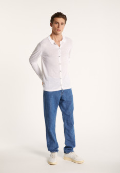 Slub linen button-down shirt - Blason