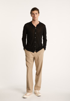 Slub linen button-down shirt - Blason