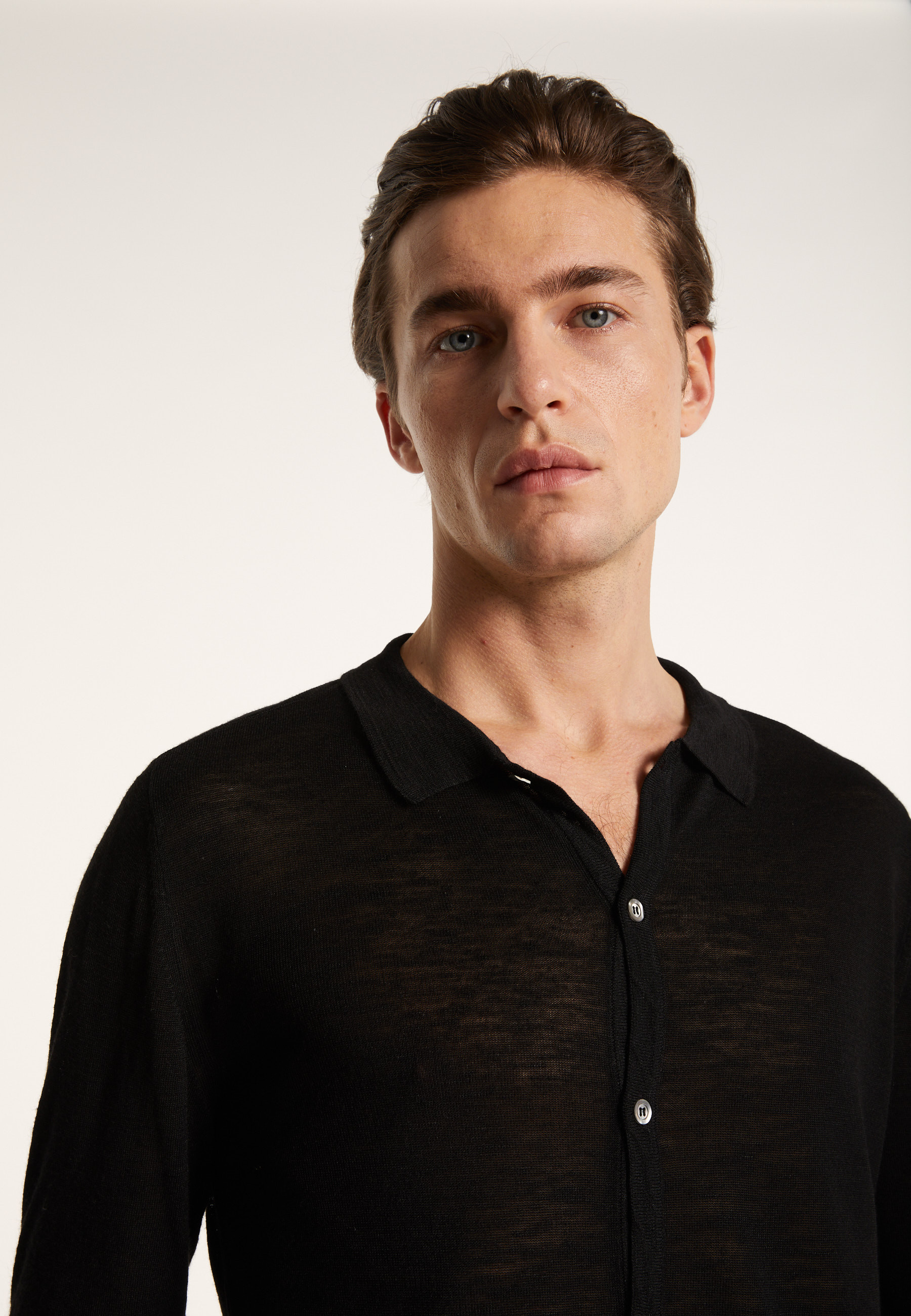 Slub linen button-down shirt - Blason