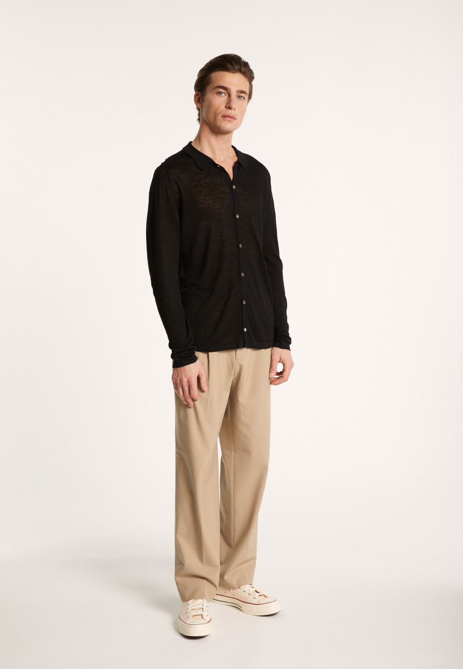 Camisa de linho flamejada com botões - Blason