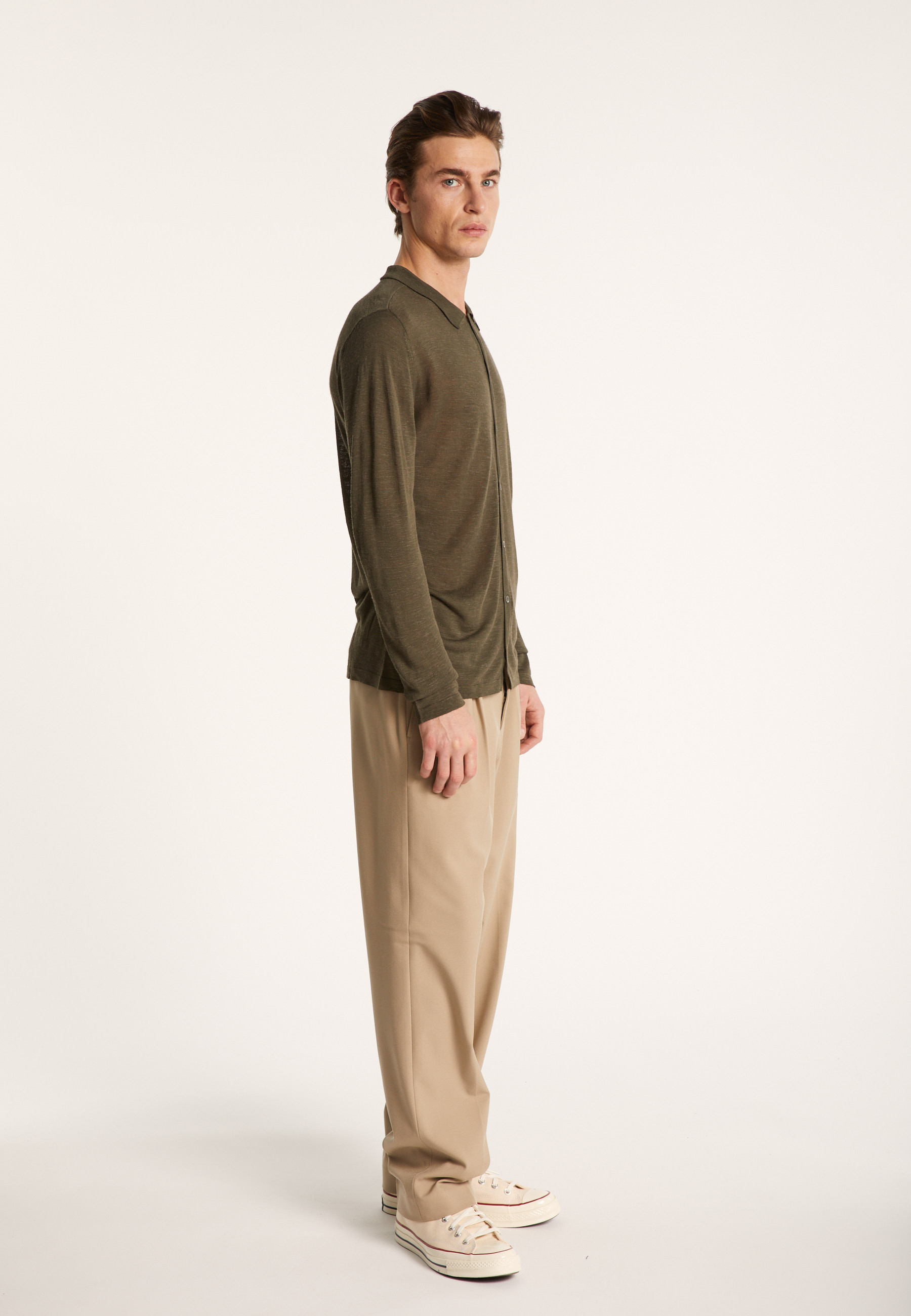 Slub linen button-down shirt - Blason