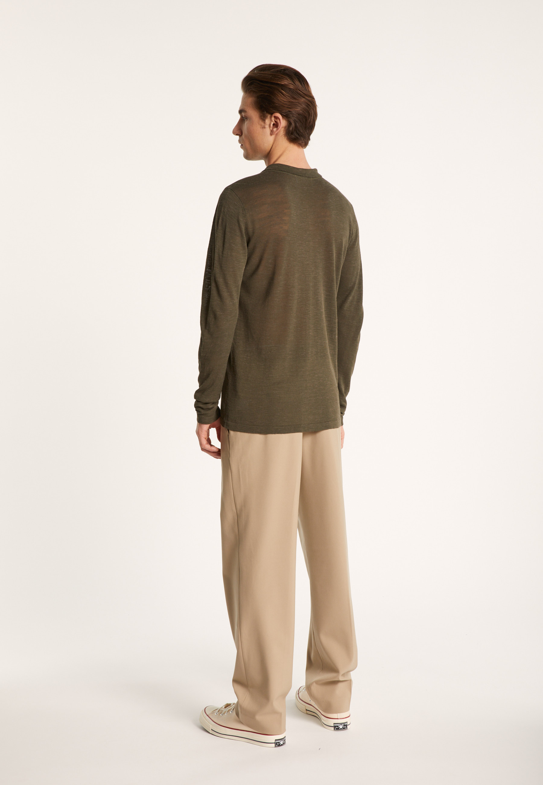 Chemise boutonné en lin flammé - Blason 7241 corsaire - 06 Bleu moyen