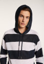 Two-tone hoodie in slub linen - Philip
