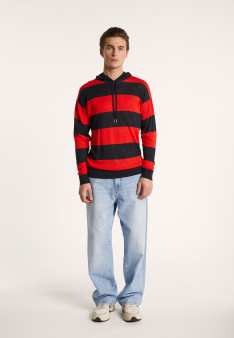 Two-tone hoodie in slub linen - Philip