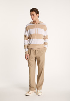 Two-tone hoodie in slub linen - Philip