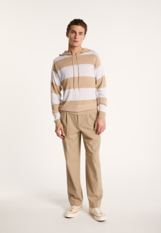 Two-tone hoodie in slub linen - Philip