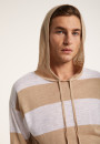 Hoodie bicolore en lin flammé - Philip 7340 sahara/blanc - 13 Beige moyen