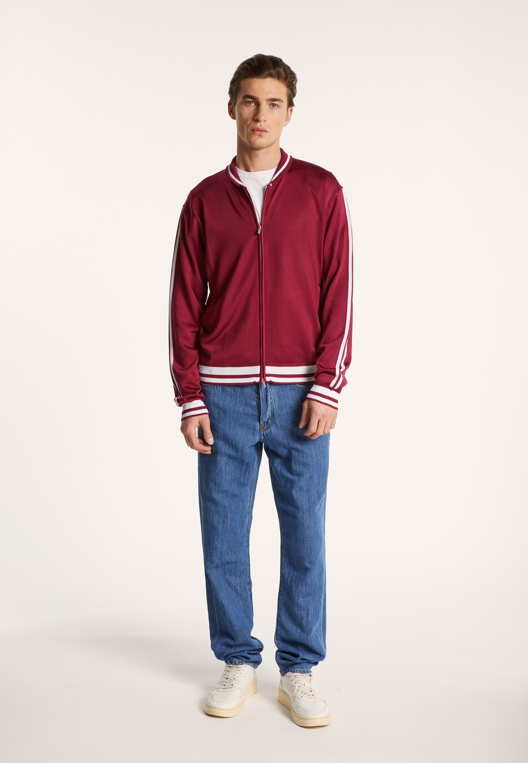 Zipped cardigan in Fil Lumière - Paddy