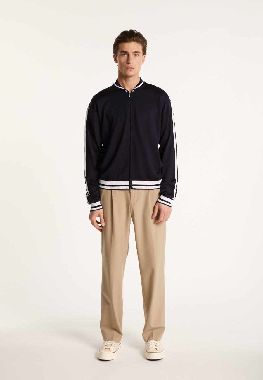 Zipped cardigan in Fil Lumière - Paddy