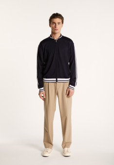 Zipped cardigan in Fil Lumière - Paddy