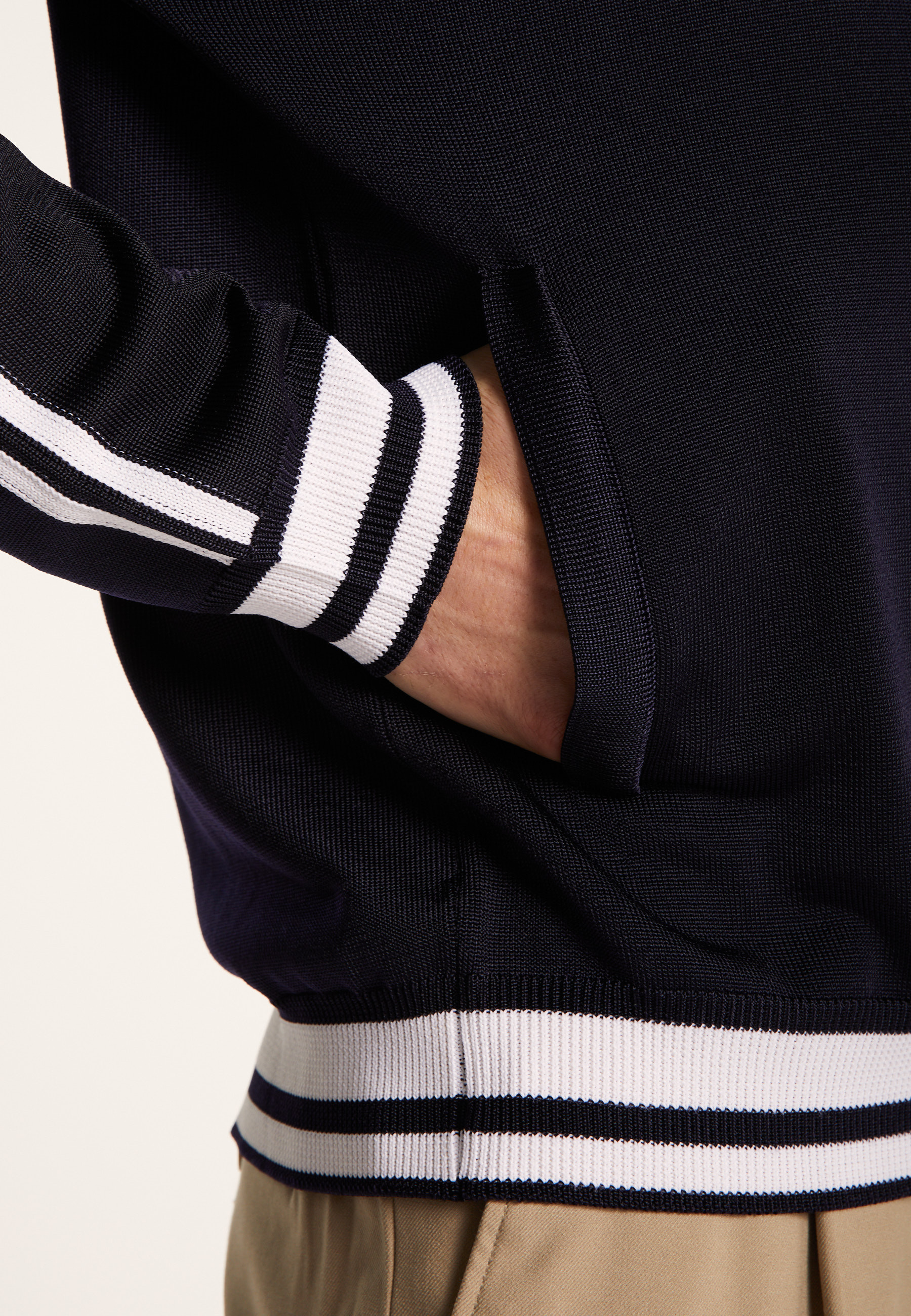 Gilet zippé en Fil Lumière - Paddy 7351 fusain/blanc - 83 Kaki