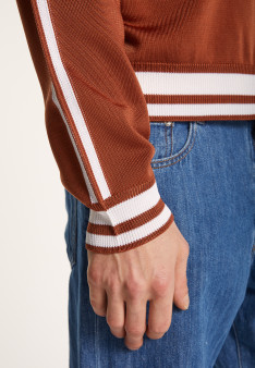 Gilet zippé en Fil Lumière - Paddy 7351 fusain/blanc - 83 Kaki