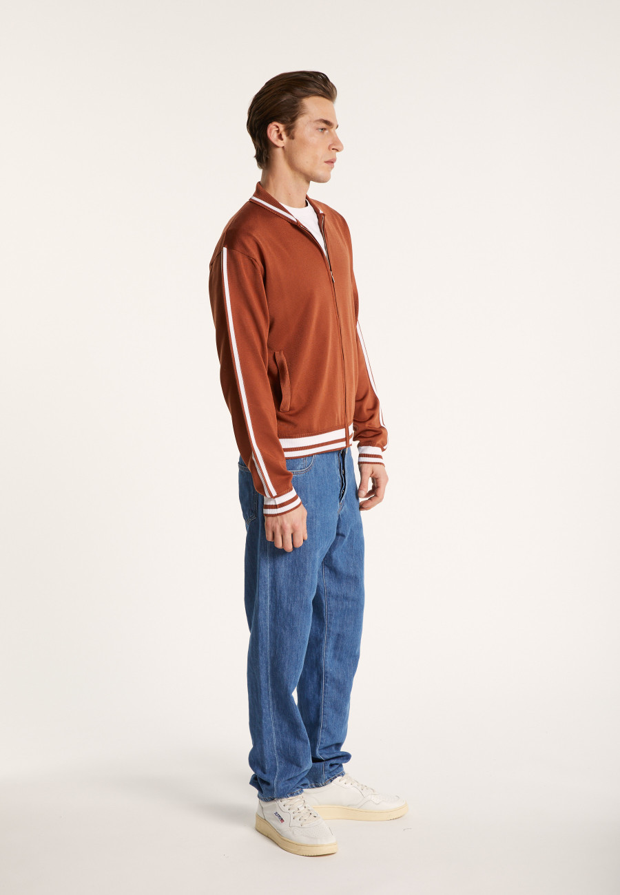 Zipped cardigan in Fil Lumière - Paddy