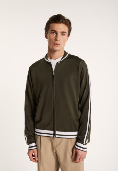 Zipped cardigan in Fil Lumière - Paddy