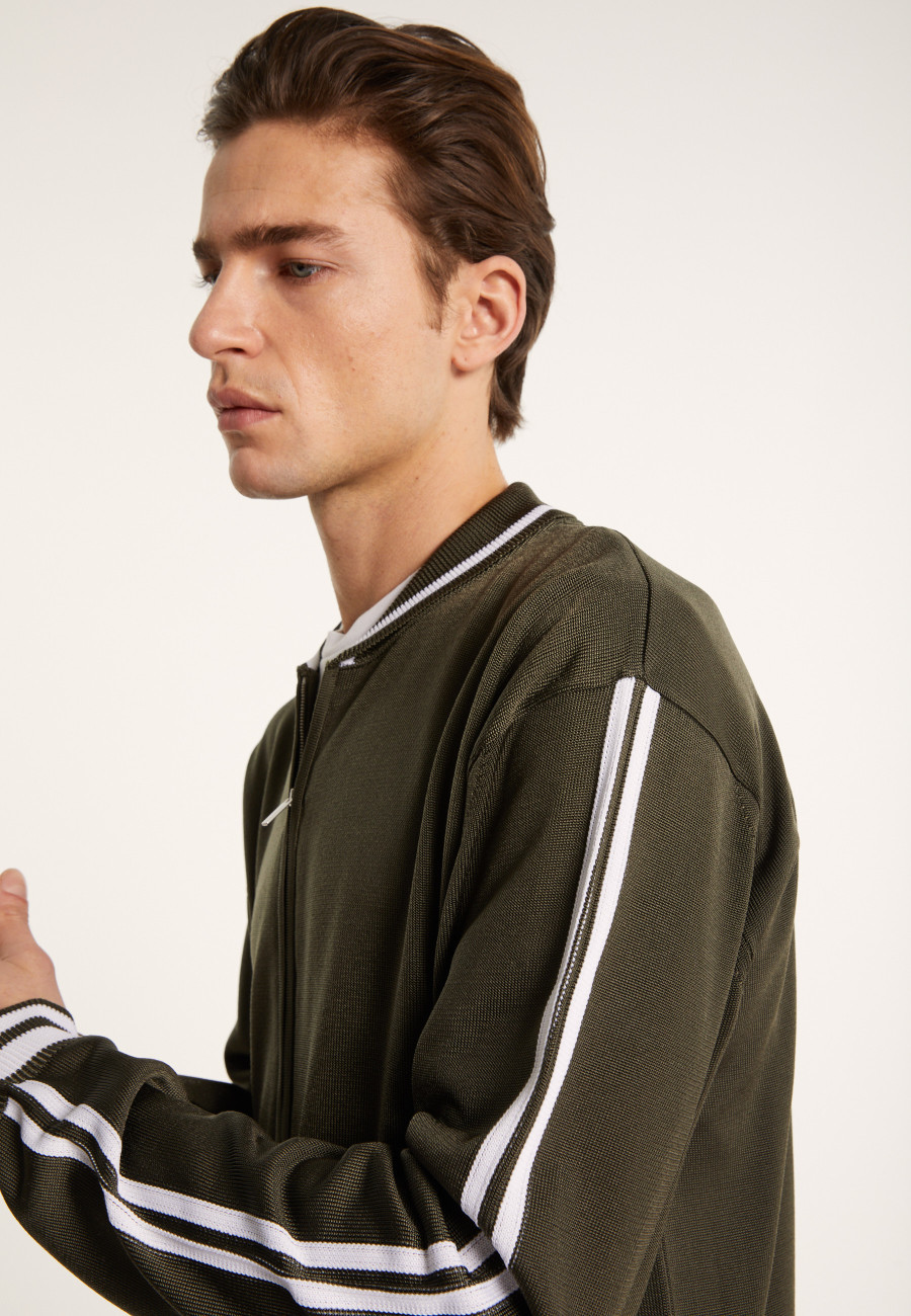 Zipped cardigan in Fil Lumière - Paddy