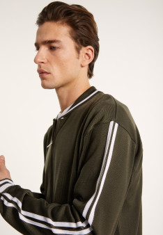 Gilet zippé en Fil Lumière - Paddy 7351 fusain/blanc - 83 Kaki