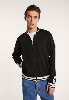 Zipped cardigan in Fil Lumière - Paddy