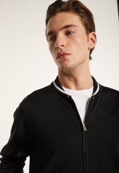 Zipped cardigan in Fil Lumière - Paddy