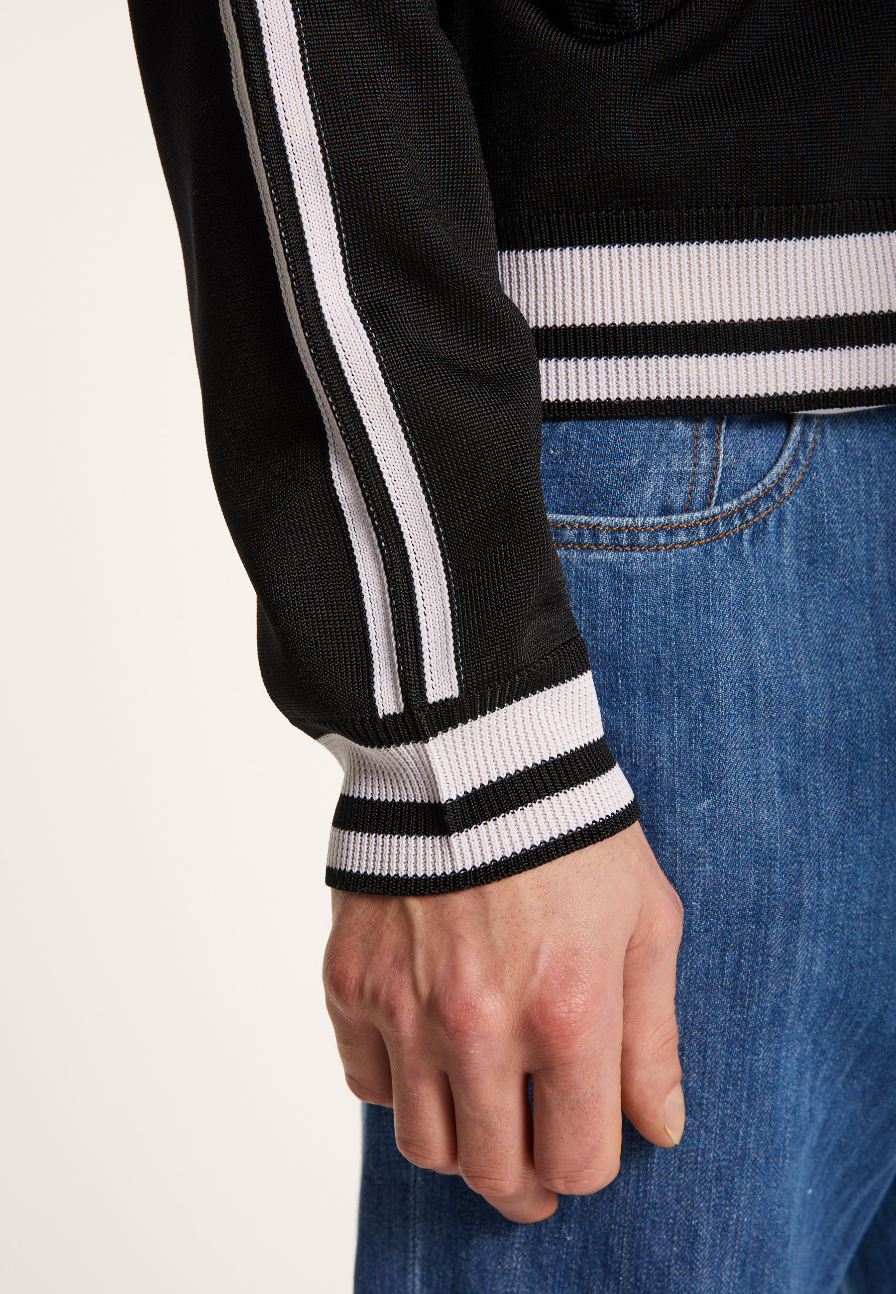 Zipped cardigan in Fil Lumière - Paddy