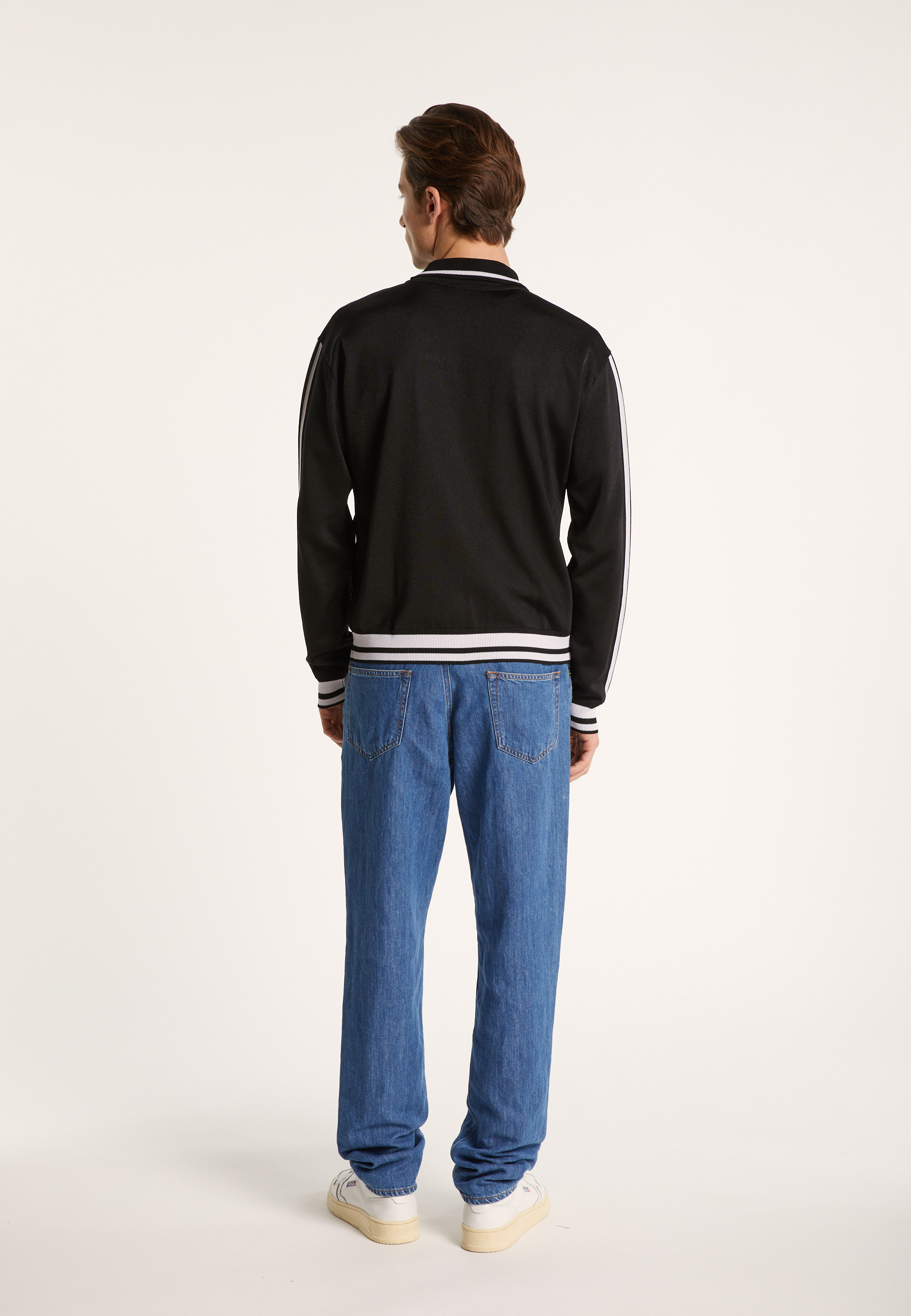 Zipped cardigan in Fil Lumière - Paddy