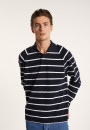 Long-sleeved striped cotton polo shirt - Pavel