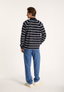Long-sleeved striped cotton polo shirt - Pavel
