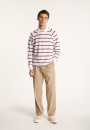 Long-sleeved striped cotton polo shirt - Pavel