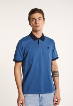 Polo bicolore en coton bio - Ignacio