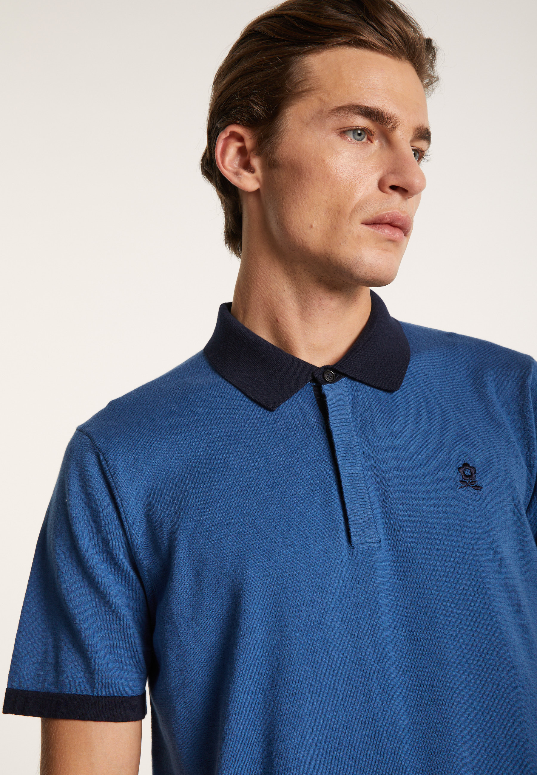 Polo bicolore en coton bio - Ignacio