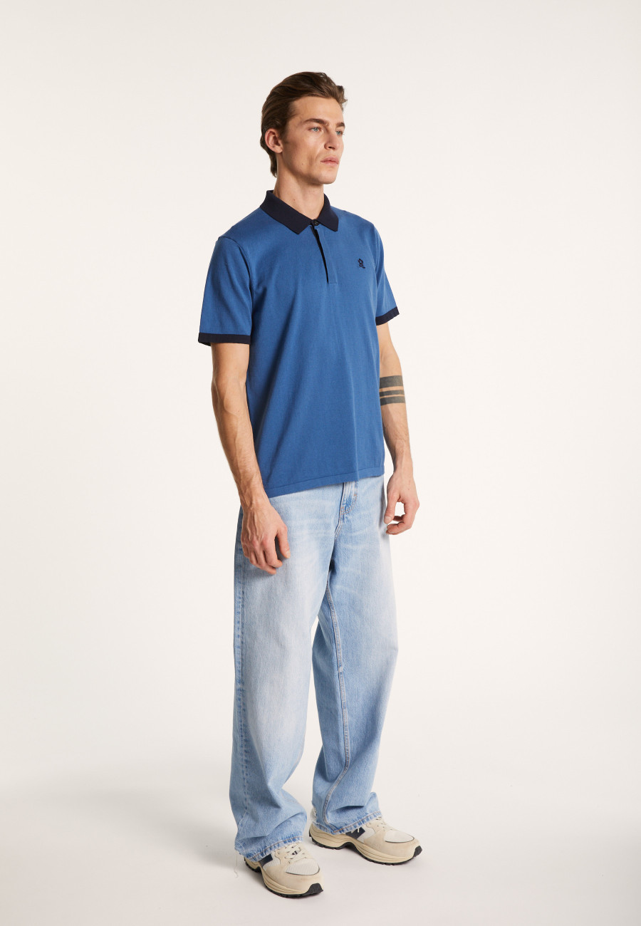 Two-tone organic cotton polo shirt - Ignacio